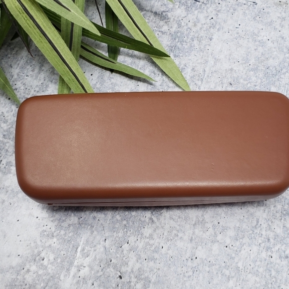 Longchamp Paris Brown Leather Glasses Hard Case - Picture 2 of 5